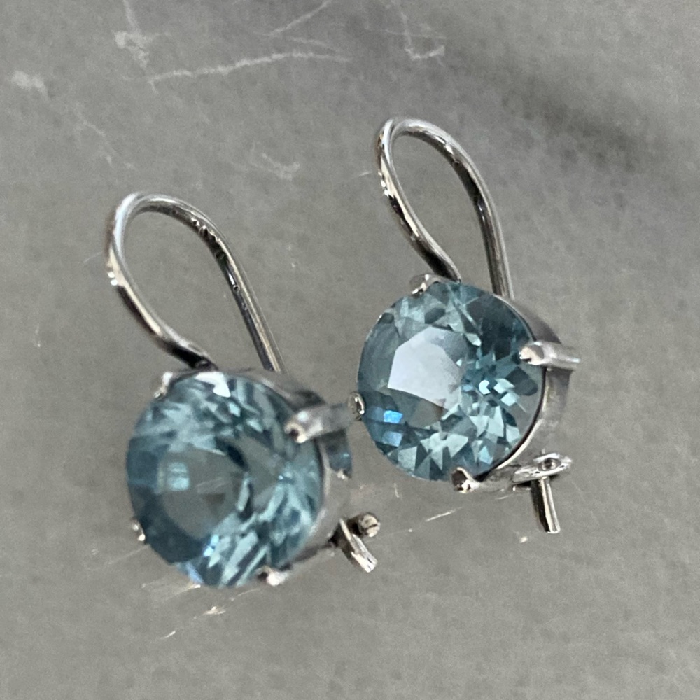 Sterling Silver blue zirconia earrings